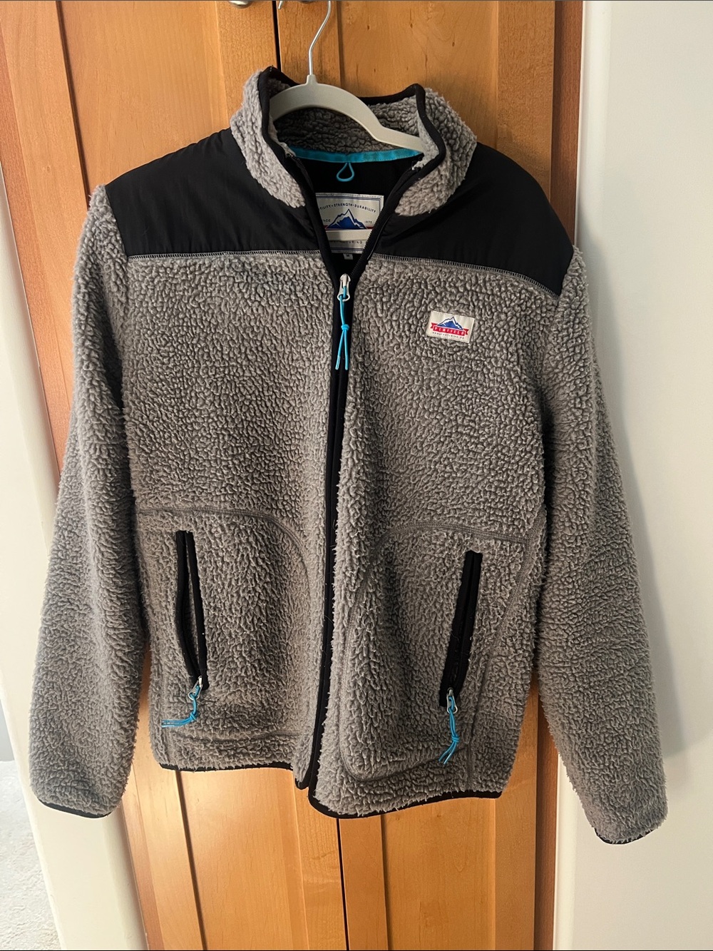 Penfield Gray Sherpa Performance Jacket with Black Yoke